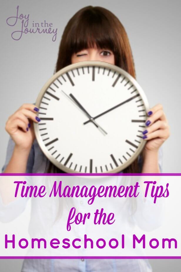 These time management tips for homeschool moms will help YOU have a more productive day. Homeschooling is hard work, and many times parents can be stressed or overwhelmed from too many activities and not enough time.