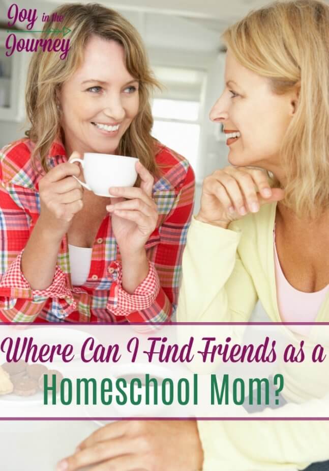 Where can you find friends as a homeschool mom? We are going beyond just showing up at a homeschool co-op and giving you REAL advice and links to help you meet other homeschool moms and find friends who understand what you are going through.
