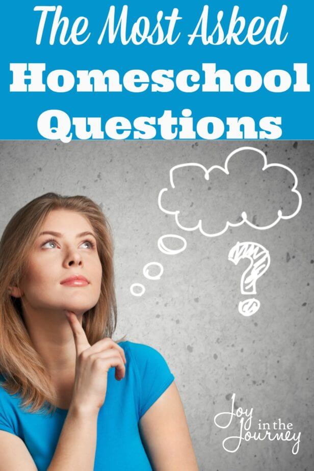 The Top Ten Homeschool Questions These are the top ten homeschool questions that anyone considering homeschooling asks. They are the questions most asked about homeschooling from strangers, or critics.
