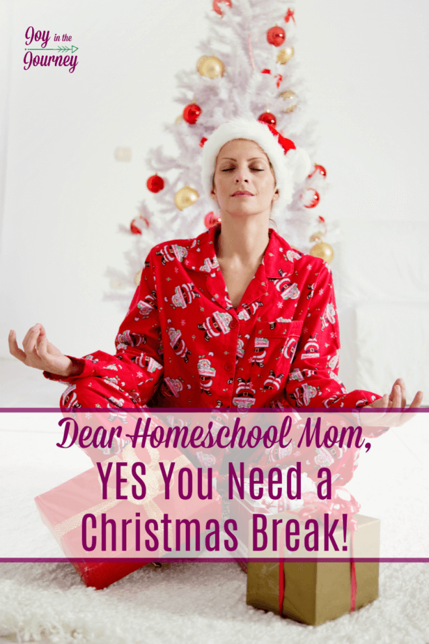 Are you a homeschool mom tempted to school through Christmas break? I'm sharing why you NEED to take a Christmas break and a few things you should and shouldn't do on your break. 