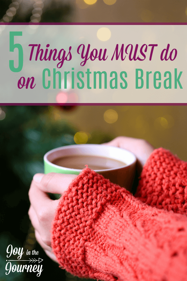 Christmas break is here for most of us! And school, and cleaning should not be on our to do list. But, here are some things that we MUST on Christmas break.