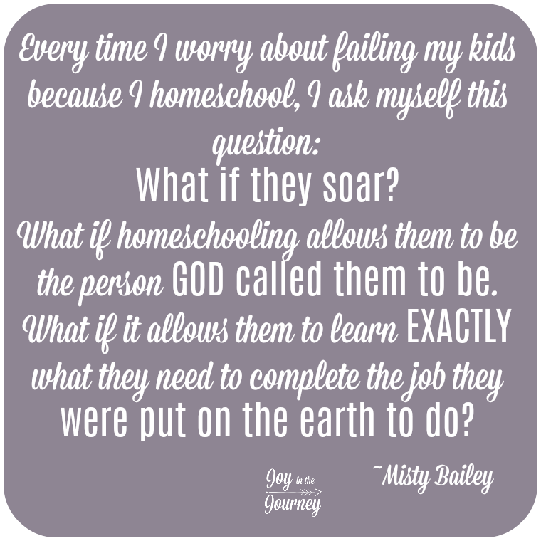 Fearing homeschool failure? What if they soar? What if homeschooling allows them to be exactly what God designed them to be. 