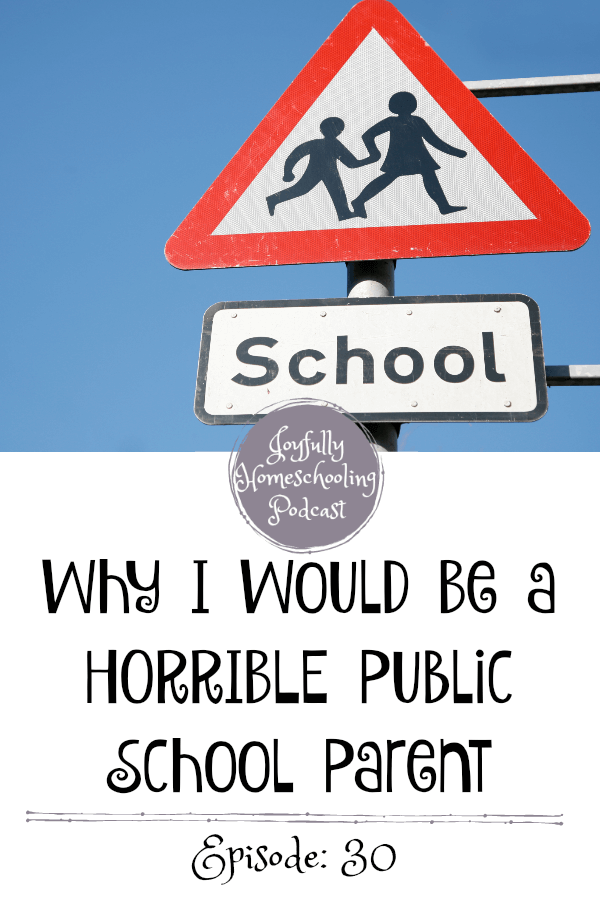 Since I've been homeschooling, I've had a peek into what life would be like if I was a public school parent.   And, the reality is I would be a HORRIBLE public school parent. There are a few reasons why and let them be a reminder to you of the benefits of homeschooling. 