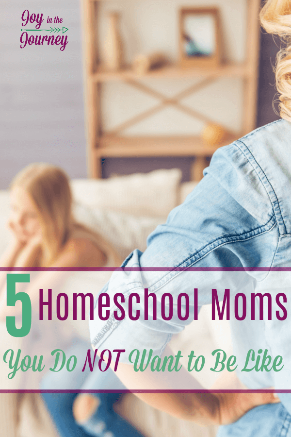 There are five scenarios that happen to me regularly, all of which have the potential to give birth to five types homeschool moms I do NOT wanna be like