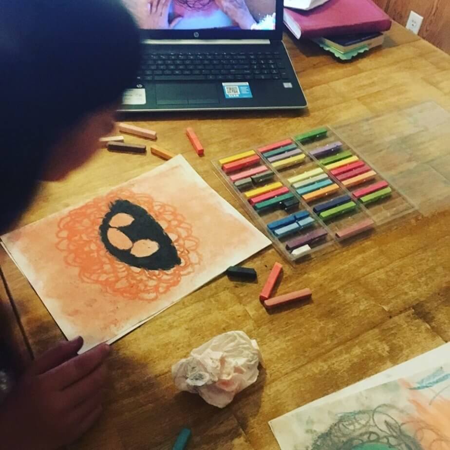 The You Are an Artist Chalk Pastel program requires minimal art supplies. Making it a budget friendly option for homeschool art. 