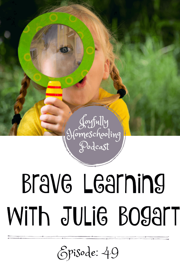 Today's episode is with Julie Bogart from Brave Writer. I have been SO excited about this episode and have been blown away by her new book. In this episode, we chat about more than just our normal Fess Up Friday questions. I dive in deep and ask Julie questions about getting past the craft mess, and following a more relaxed approach in high school.  If you listen to no other episode EVER on the Joyfully Homeschooling episode this is the one you do NOT want to miss :) 