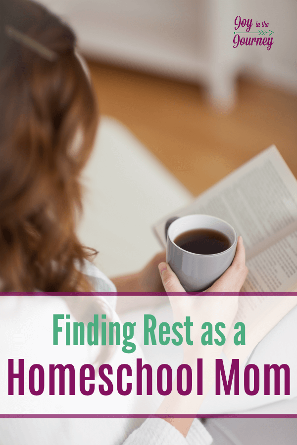 It is SO important to find rest as a homeschool mom. Without it, we become burnt out. We begin to homeschool out of negligence, we no longer find enjoyment in our calling as a mother, and our family begins to crack as a result.