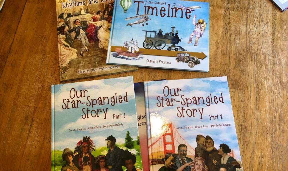 Our Star-Spangled Story is a one-year American history and literature course designed for students in first, second, third, or fourth grade. It combines the flexibility and richness of a unit study with the simplicity of a textbook-based approach to history. In addition to narrative lessons about children and families in American history, students can learn through songs, dances, and hands-on activities.