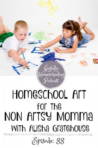 Teaching homeschool art is something many homeschool moms struggle with. Today we are talking with Alisha Gratehouse about how a non-artsy homeschool mom can teach homeschool art.  